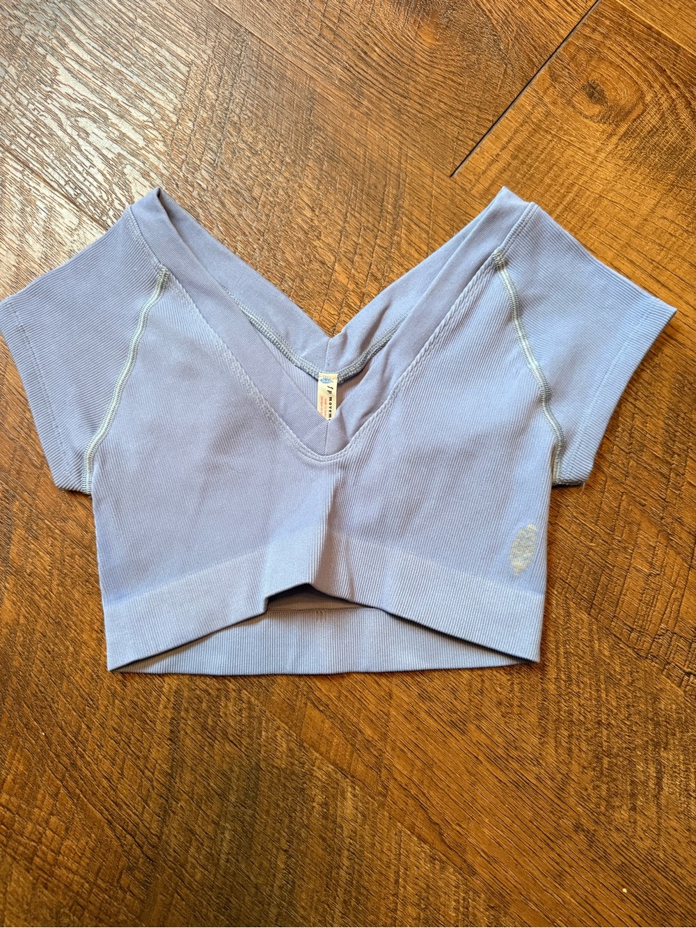 Free People FP Movement Seamless Ribbed Crop Top Lavender Size Small